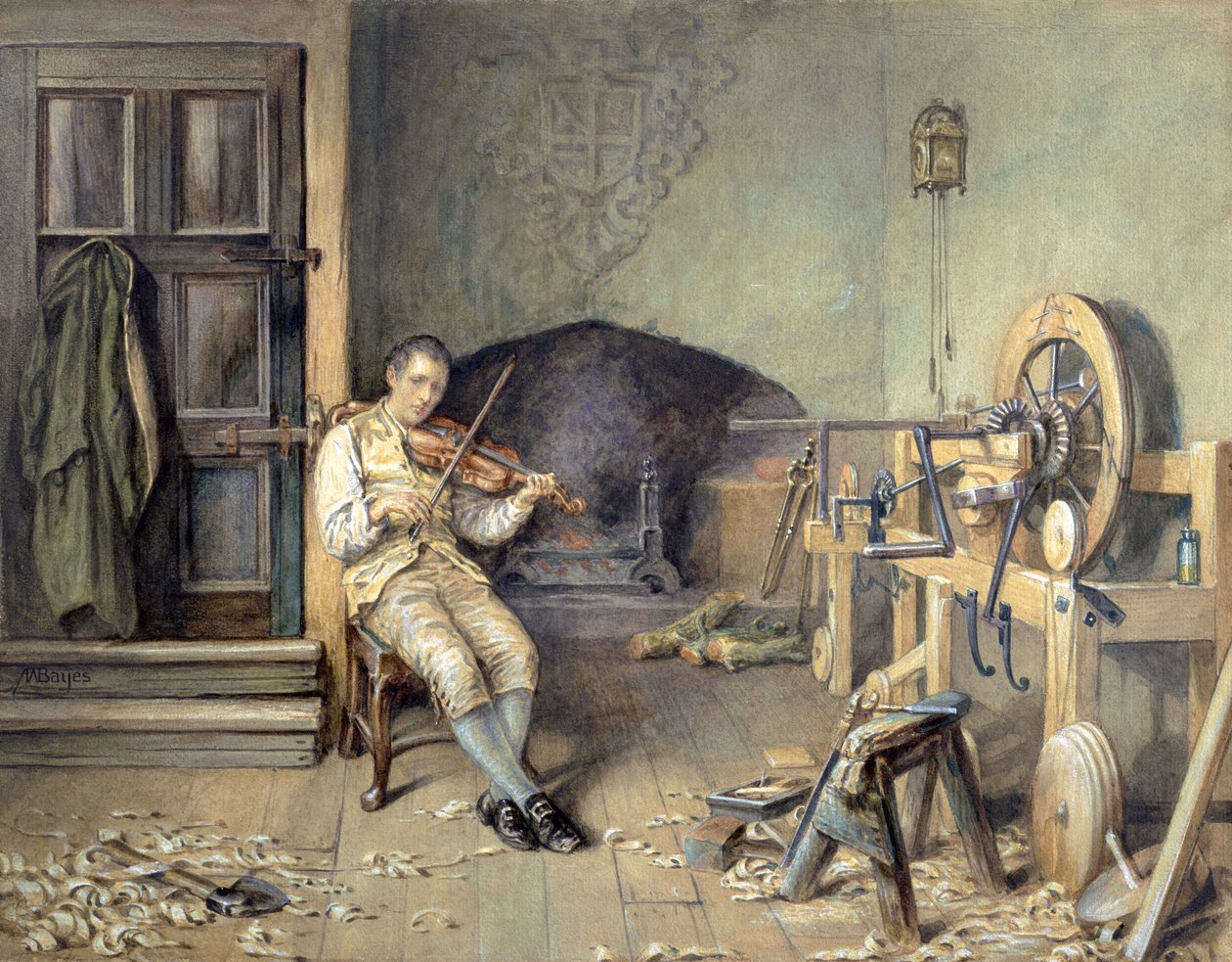 Samuel Crompton (1753-1827) Opfinder sit spindemule, 1895 af Alfred Walter Bayes