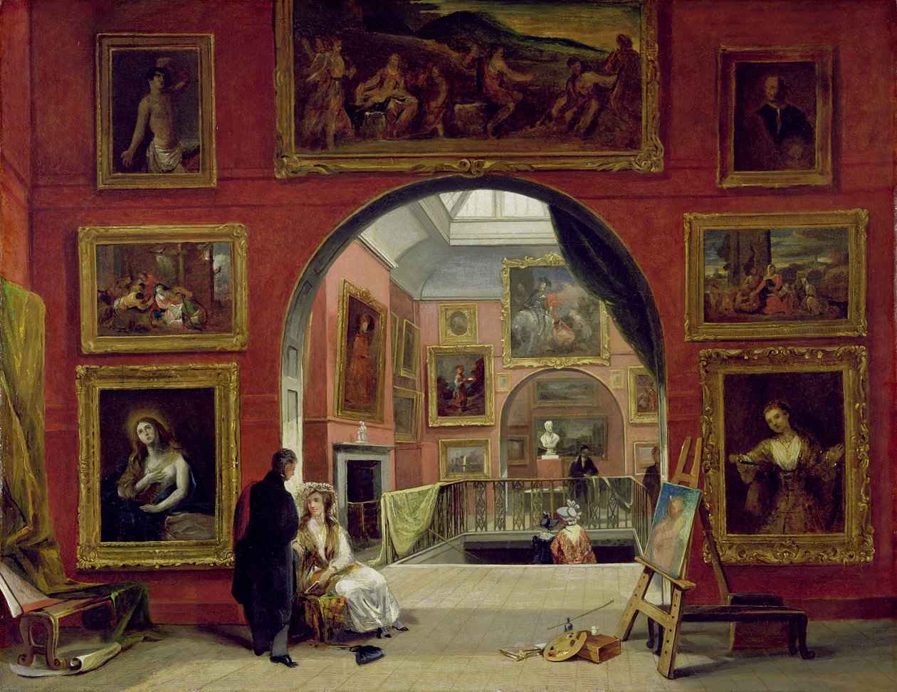 Interiør af den kongelige institution, under den gamle mesterudstilling, sommeren 1832, 1833 af Alfred Woolmer
