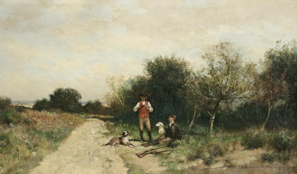 Jægere holder en pause af Alfred Wordsworth Thompson