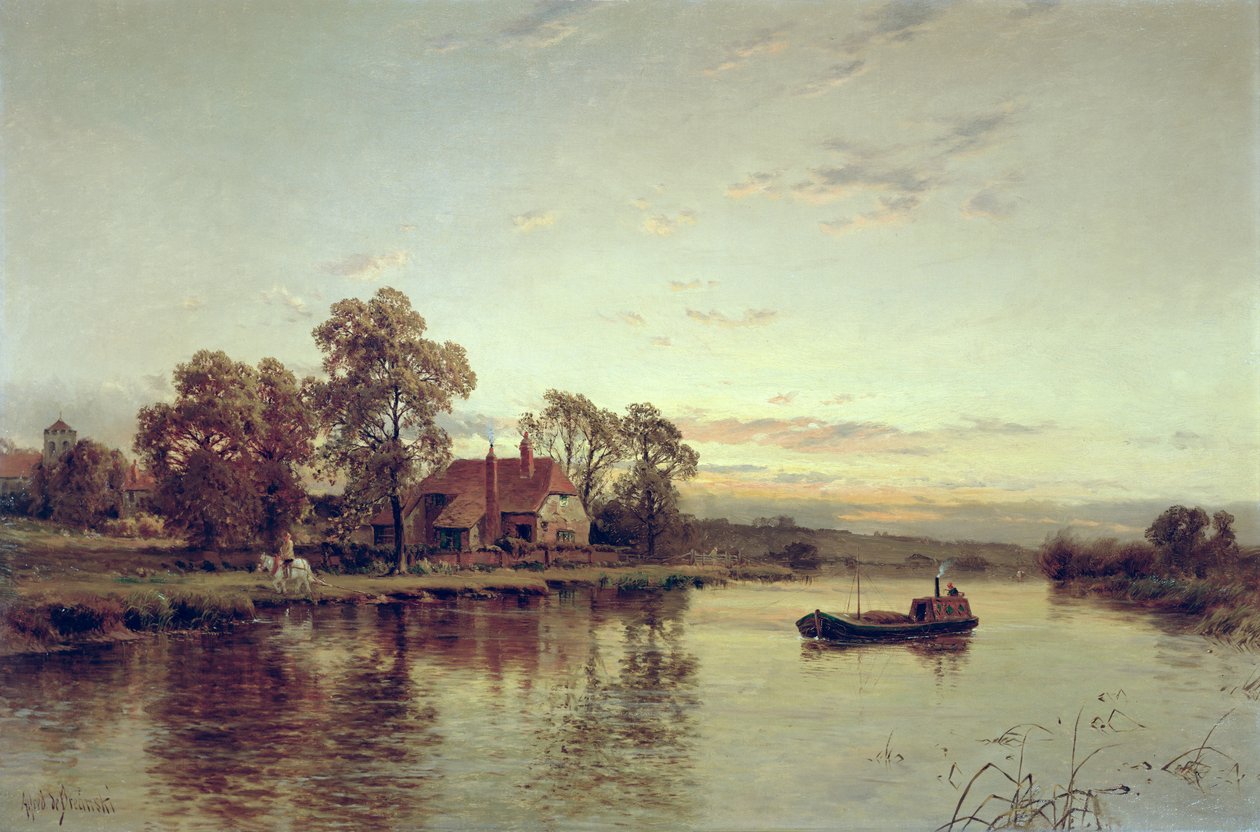 River Barge i Lewisham af Alfred de Breanski
