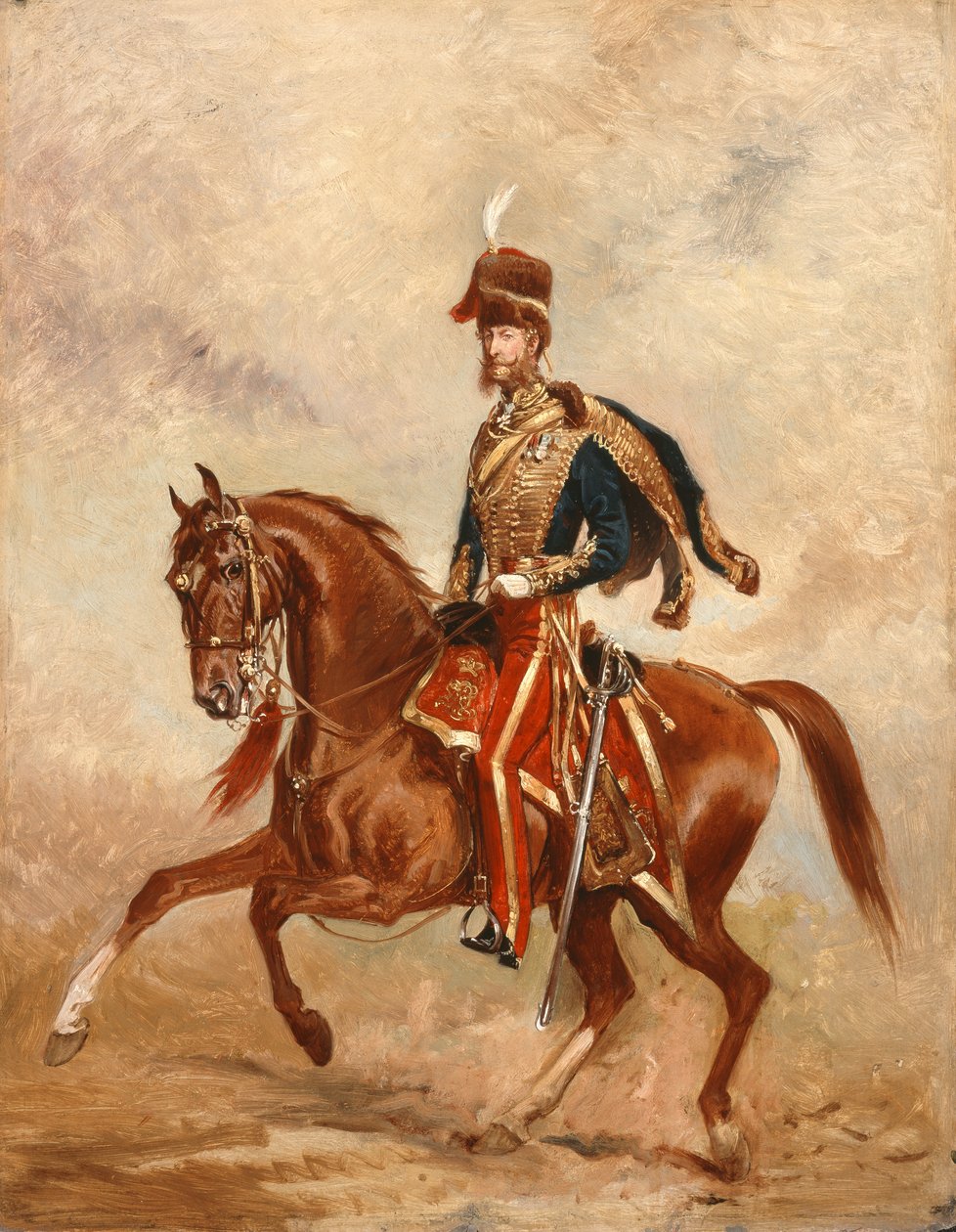Oberstløjtnant James Thomas Brudenell (1797-1868) 7. jarl af Cardigan, ca. 1854 (olie på mølleboard) af Alfred de Prades