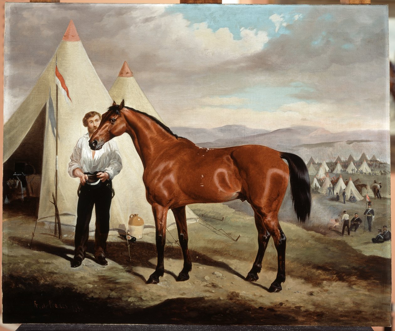 Sir Briggs, hest af Lord Tredegar (1831-1913) af den 17. Lancer, i Camp på Krim 1854, 1856 af Alfred de Prades