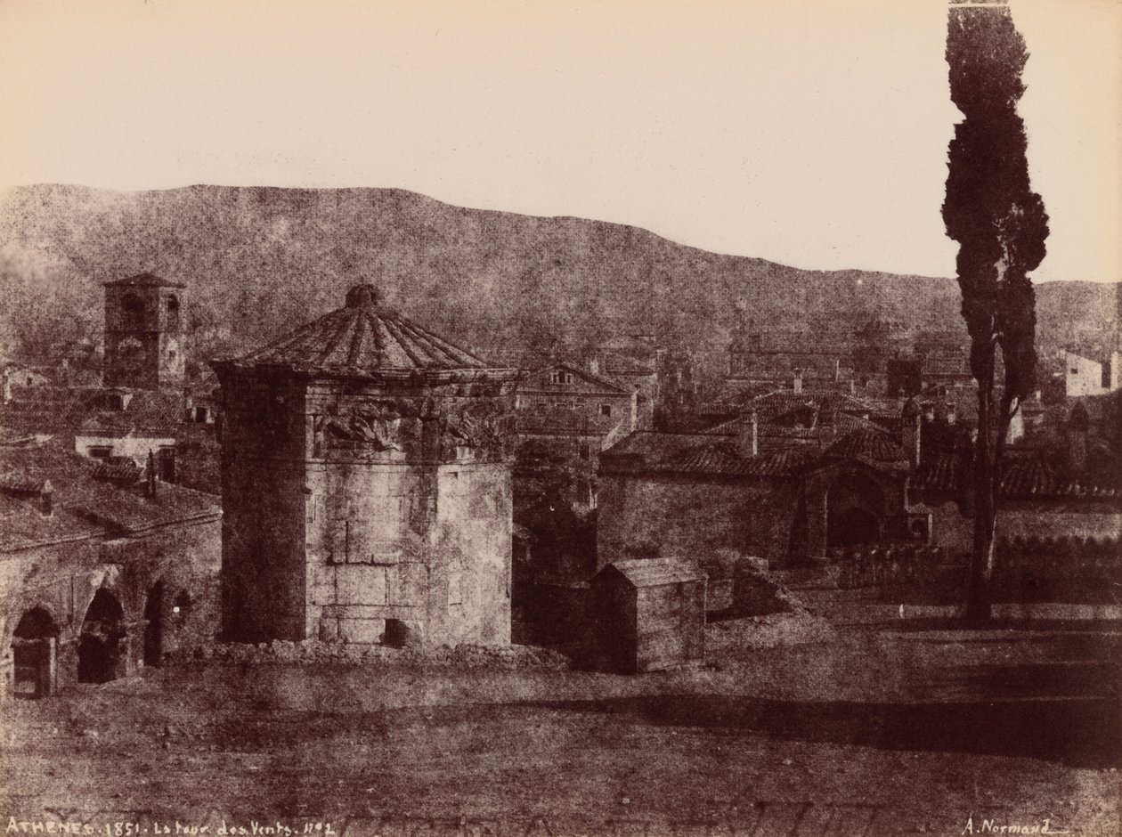 La Tour des Vents, Athenes (Vindenes tårn, Athen),1851 (foto) af Alfred Nicolas Normand