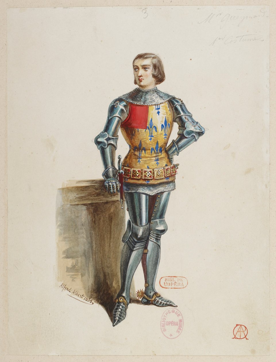 Halévy - La magicienne - kostumemodeller af Alfred Albert - 03. (Réné), M. Gueymard, 1. kostume af Alfred Albert