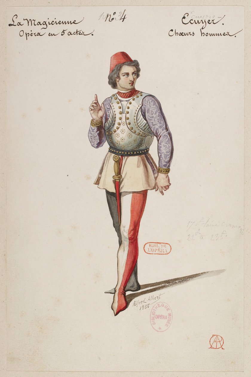 Halévy - La magicienne - kostumemodeller af Alfred Albert - 04. Ecuyer, mandligt kor af Alfred Albert