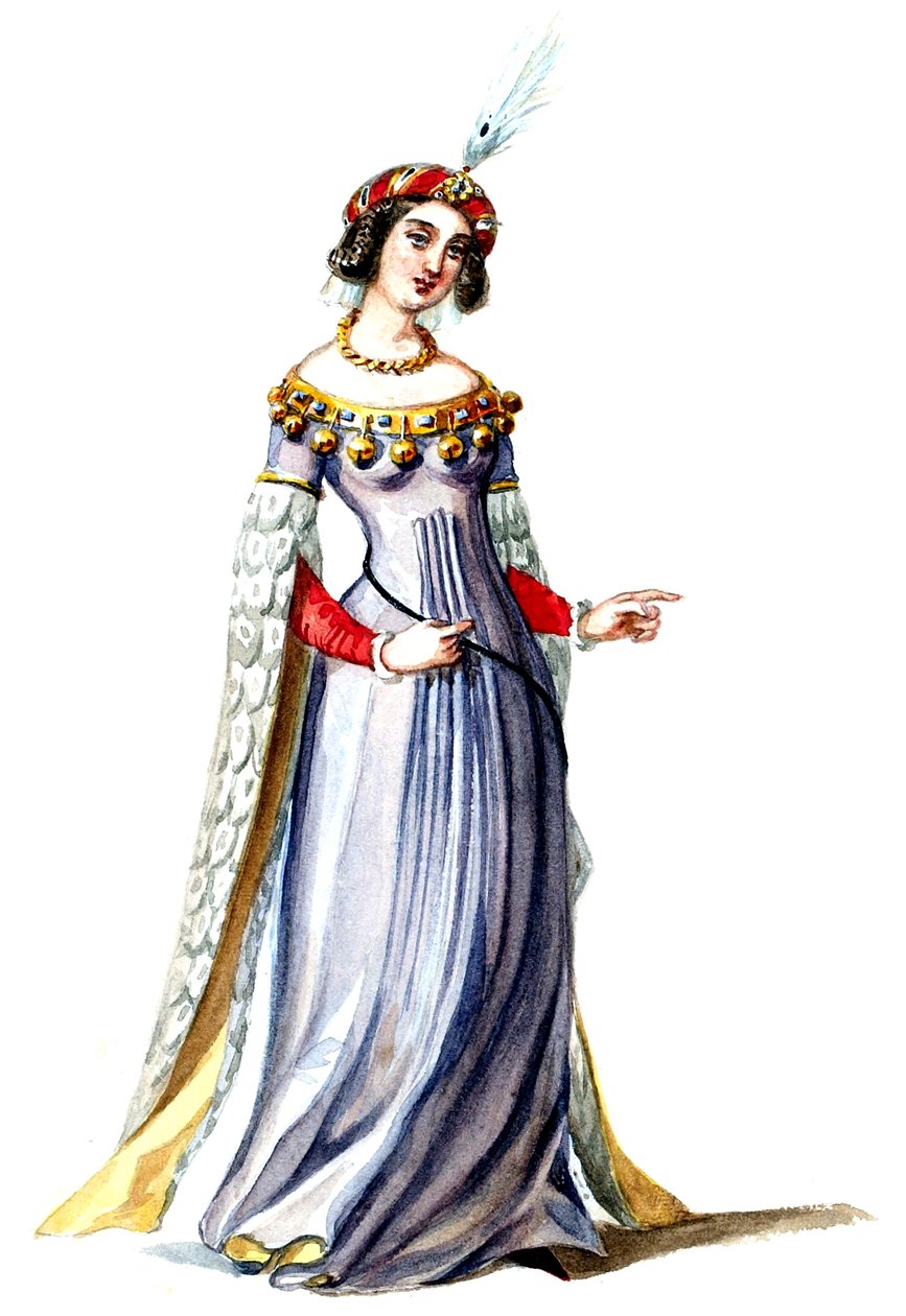 Halévy - La magicienne - kostumemodeller af Alfred Albert - 07. Dame de cour (retoucheret) af Alfred Albert