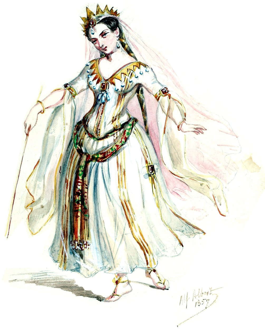 Halévy - La magicienne - kostumemodeller af Alfred Albert - 10. feer, damekor (retoucheret) af Alfred Albert