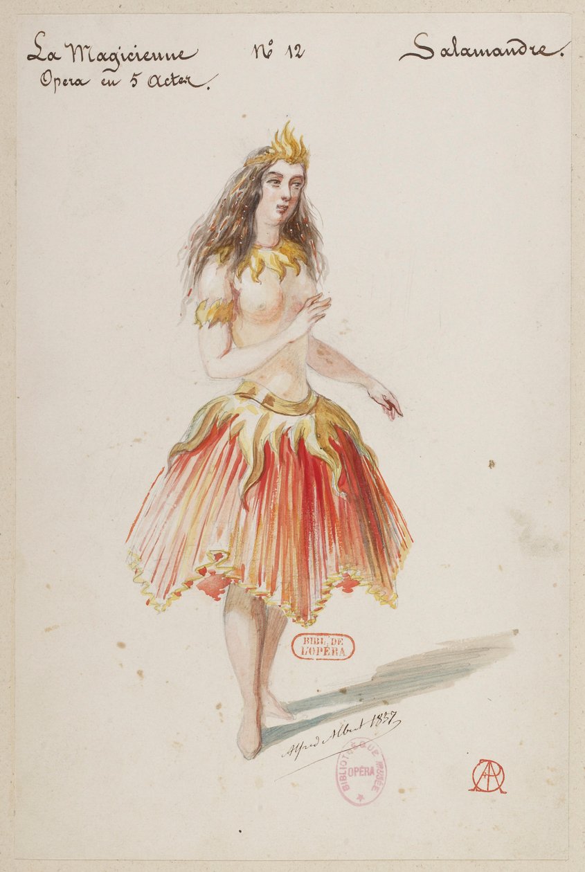 Halévy - La magicienne - kostumemodeller af Alfred Albert - 12. Salamandre af Alfred Albert