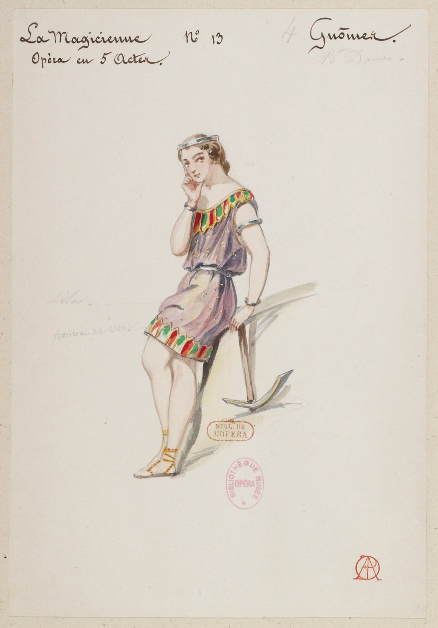 Halévy - La magicienne - kostumedesigns af Alfred Albert - 13. Gnômes, ballet for kvinder af Alfred Albert