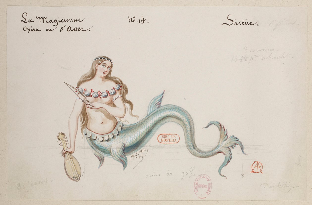 Halévy - La magicienne - kostumemodeller af Alfred Albert - 14. Sirene af Alfred Albert