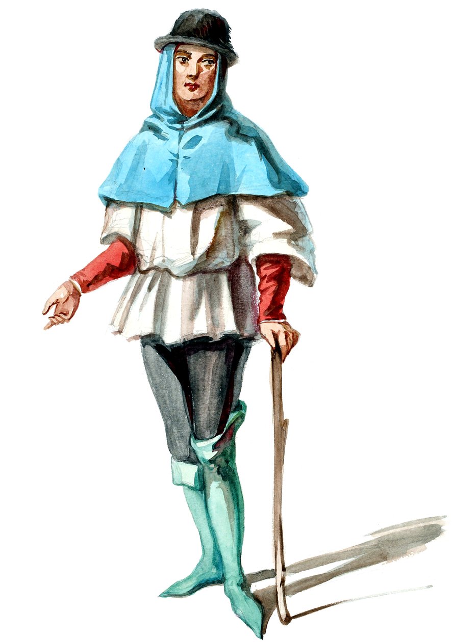 Halévy - La magicienne - kostumemodeller af Alfred Albert - 15. Paysan (retoucheret) af Alfred Albert