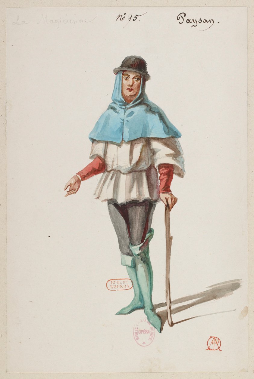 Halévy - La magicienne - kostumemodeller af Alfred Albert - 15. Paysan af Alfred Albert