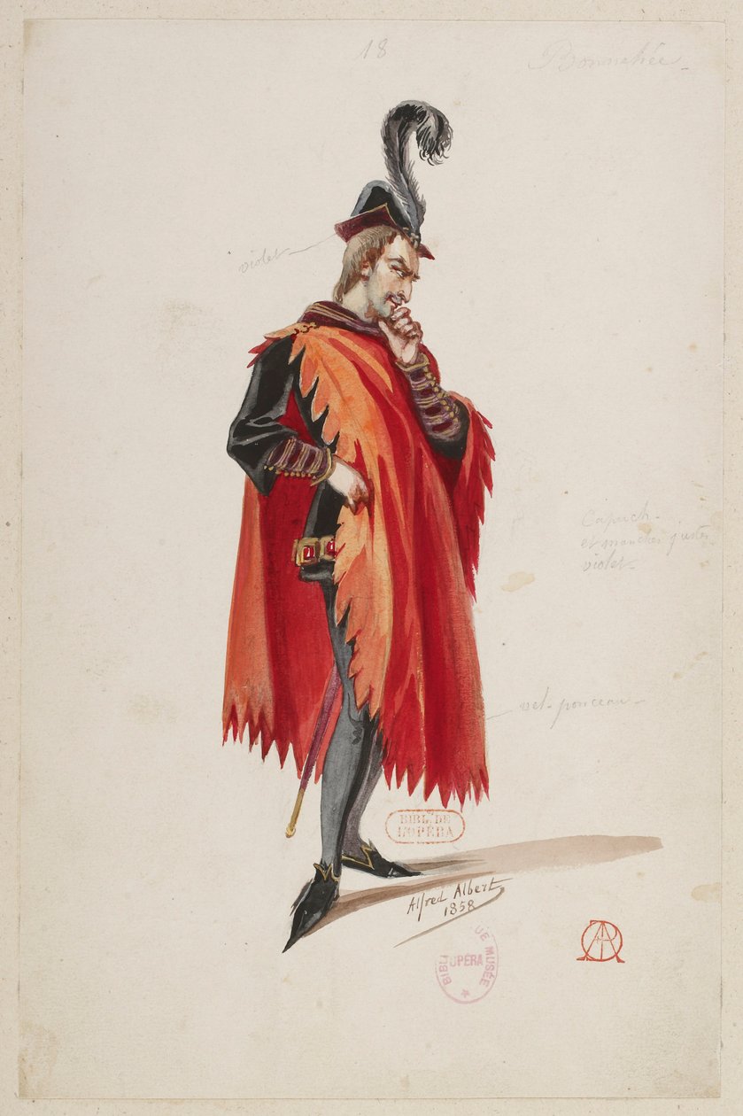 Halévy - La magicienne - kostumemodeller af Alfred Albert - 18. (Stello de Nici), M. Bonnehée af Alfred Albert