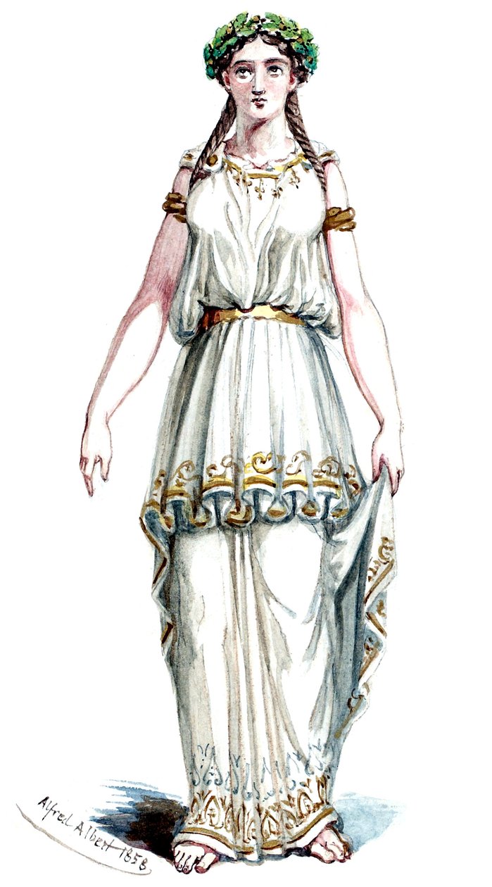 Halévy - La magicienne - kostumemodeller af Alfred Albert - 21. Mélusine, 3. kostume (retoucheret) af Alfred Albert