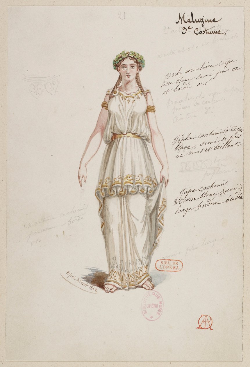 Halévy - La magicienne - kostumemodeller af Alfred Albert - 21. Mélusine, 3. kostume af Alfred Albert