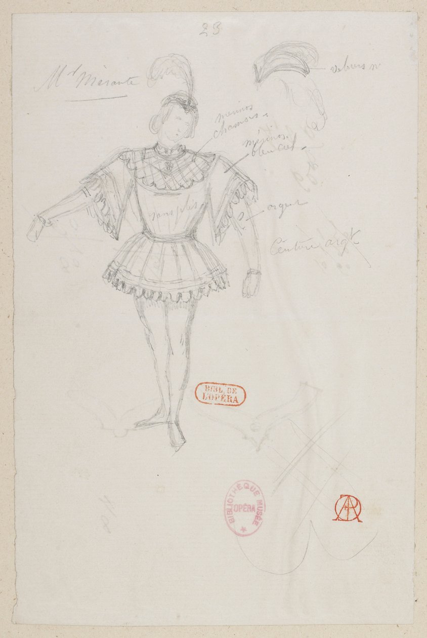 Halévy - La magicienne - kostumemodeller af Alfred Albert - 23. M. Mérante, (pas de deux) af Alfred Albert
