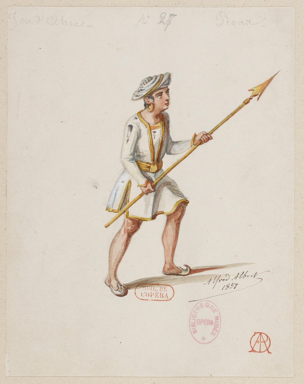 Halévy - La magicienne - kostumemodeller af Alfred Albert - 27. Skakspil, bønder (saracenere) af Alfred Albert