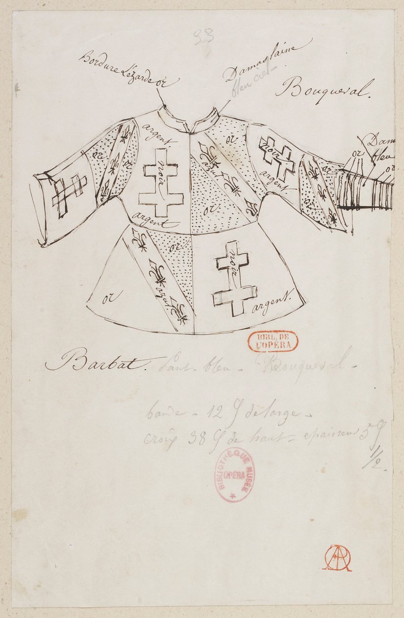 Halévy - La magicienne - kostumemodeller af Alfred Albert - 33. De herrer Bouqueval, Barbat af Alfred Albert