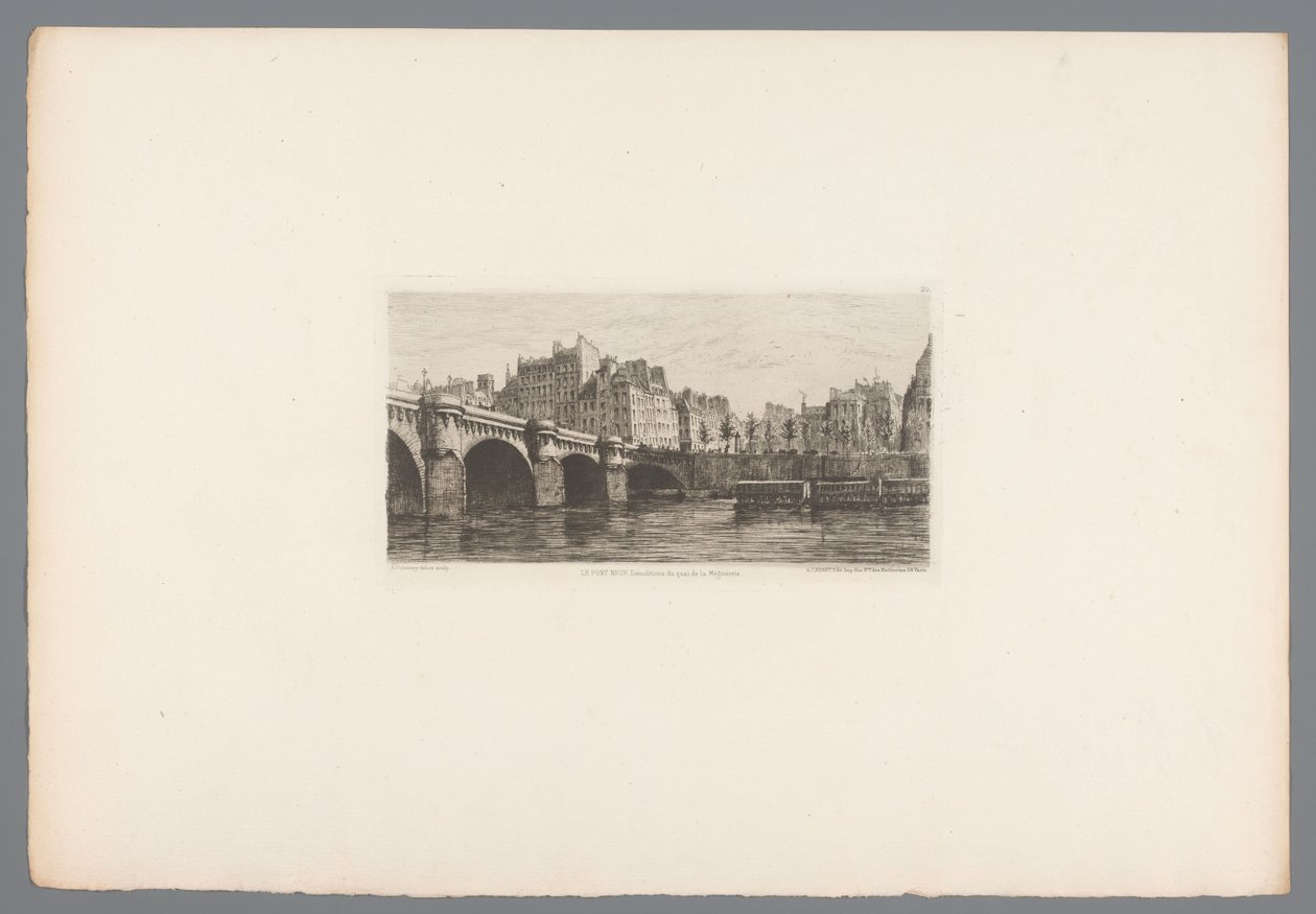 Udsigt over Pont Neuf Le Pont Neuf (titel på objekt) Franske raderinger fra 1874 (serietitel) L