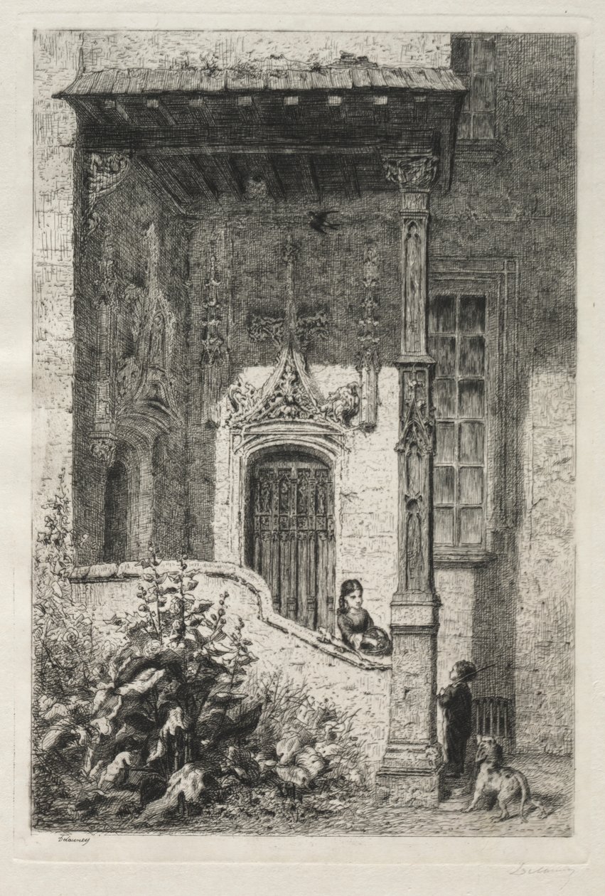 Hus kendt som den hvide dronning, Rue St. Hippolyte af Alfred Alexandre Delauney