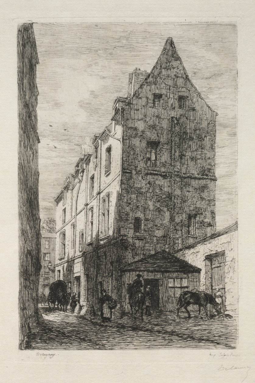 Hus kendt som den hvide dronning, Rue de Marmousets af Alfred Alexandre Delauney