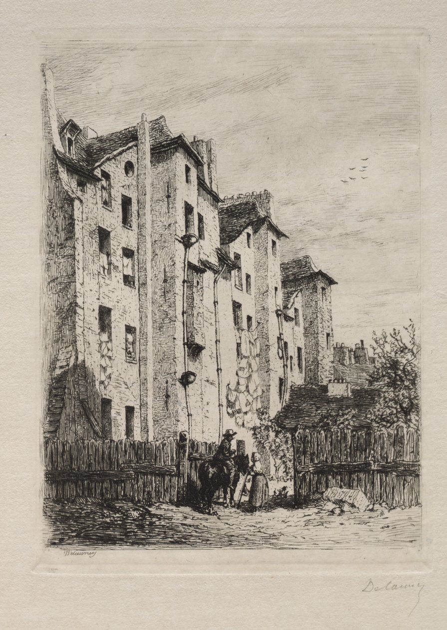 Huse, Rue de Lyonnais af Alfred Alexandre Delauney