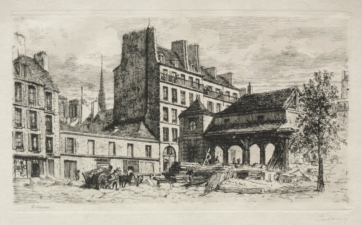 Kalvemarked i nedrivning af Alfred Alexandre Delauney