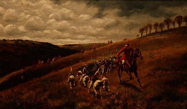 Sæt dem på (olie på lærred) af Alfred Charles Havell