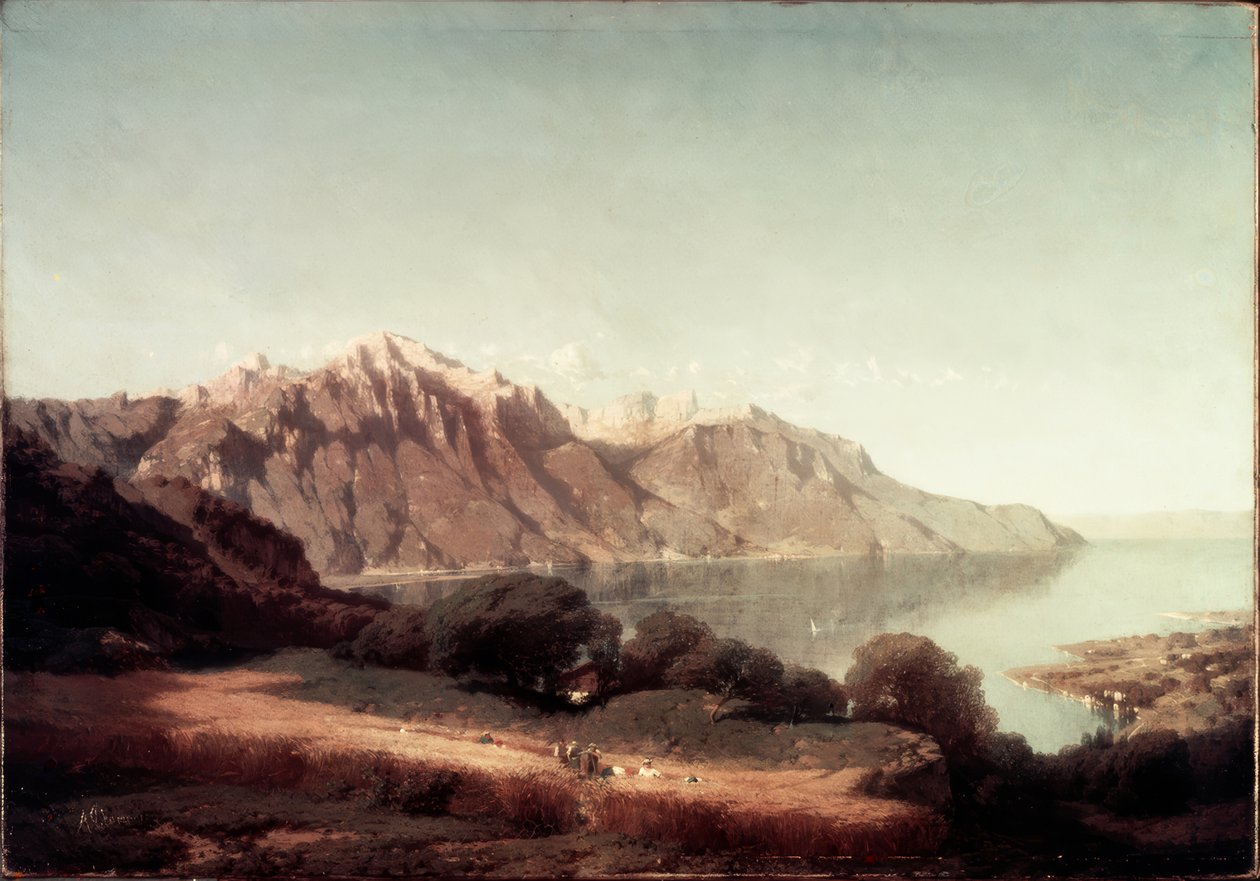 Udsigt over Genèvesøen af Alfred Chavannes