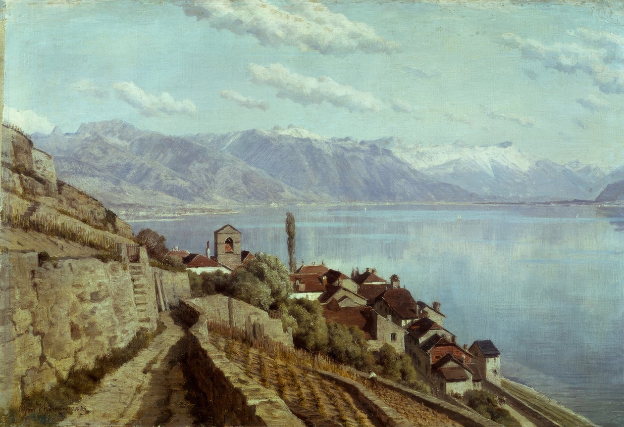 Landsbyen Saint-Saphorin af Alfred Chavannes