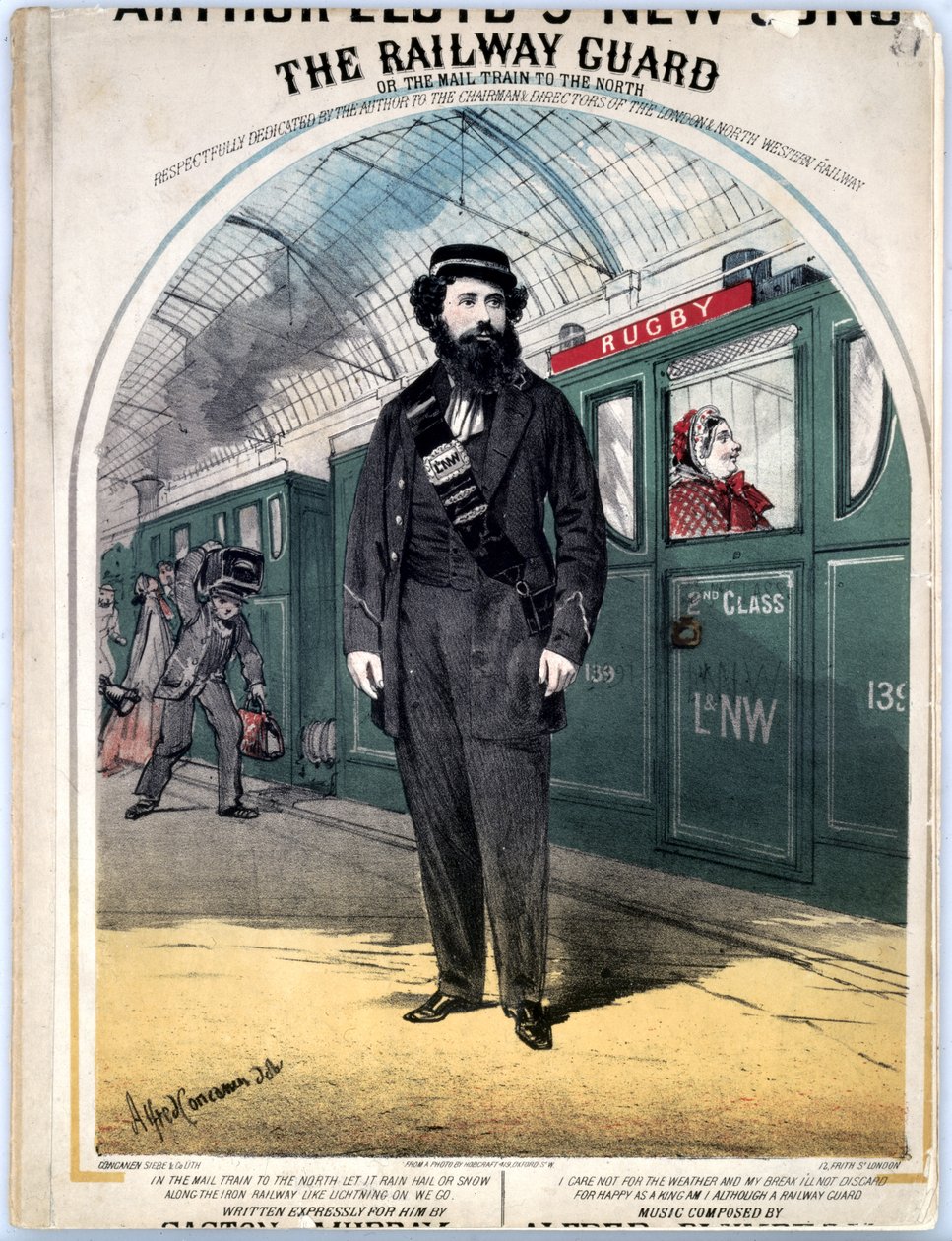 The Railway Guard, cover af noderne til en populær victoriansk sang af C. Ploughman, 1870 af Alfred Concanen