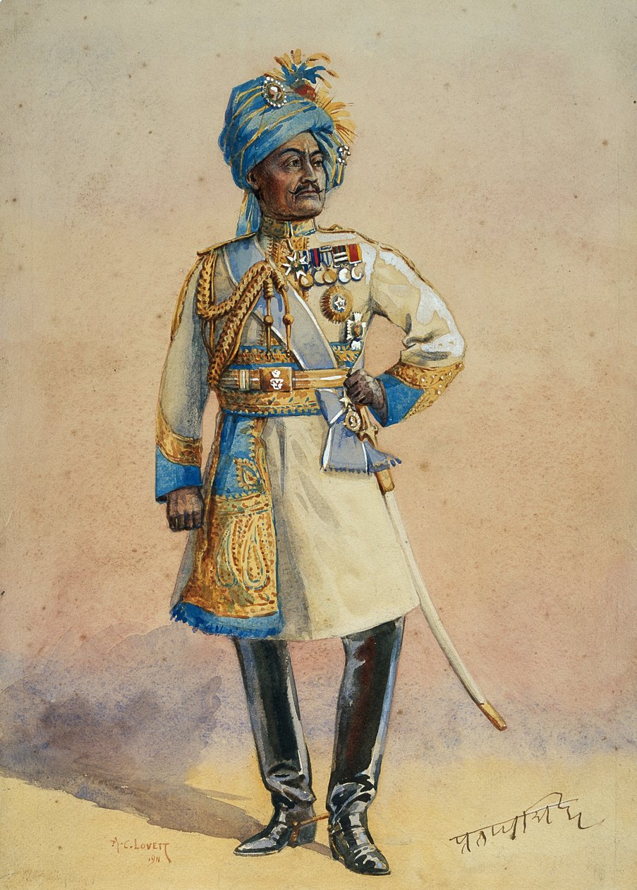 Ære generalmajor H.H. Maharaja Sir Pratap Singh Bahadur, illustration til 