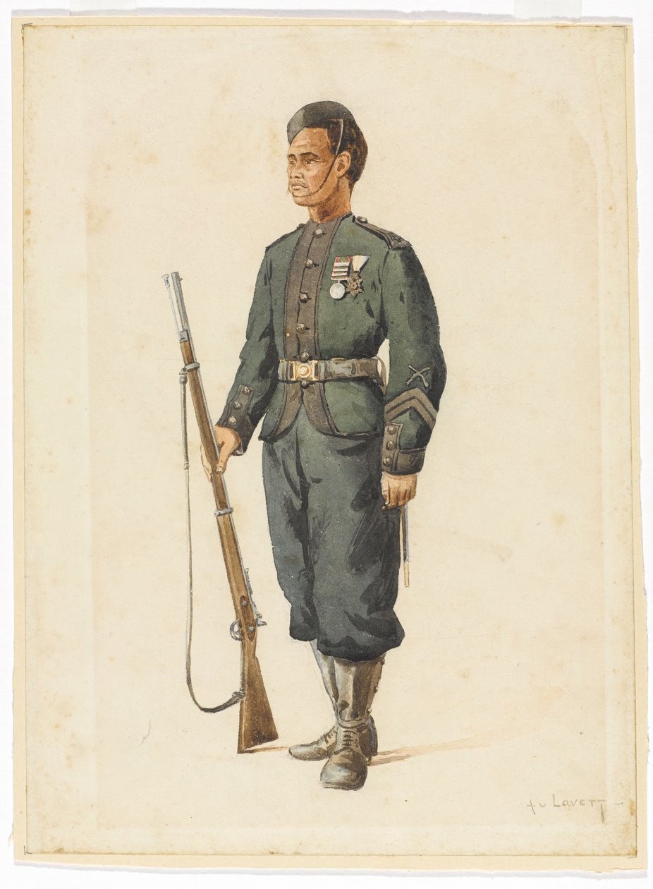 Rifleman fra 4. Gurkha Regiment i borerækkefølge af Alfred Crowdy Lovett