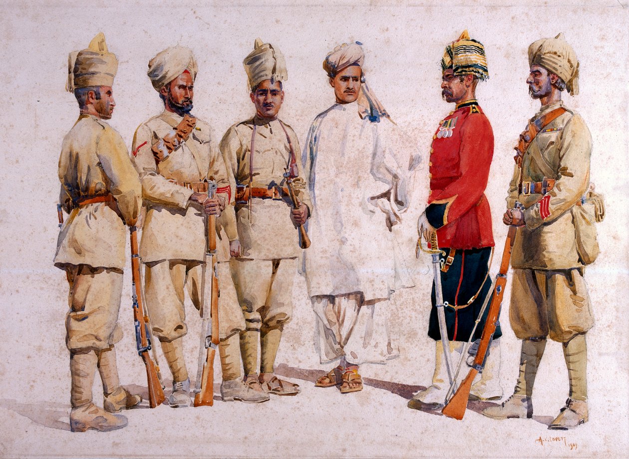 Soldater fra den 19. Punjabis Afridi fra Tirah, illustration til 