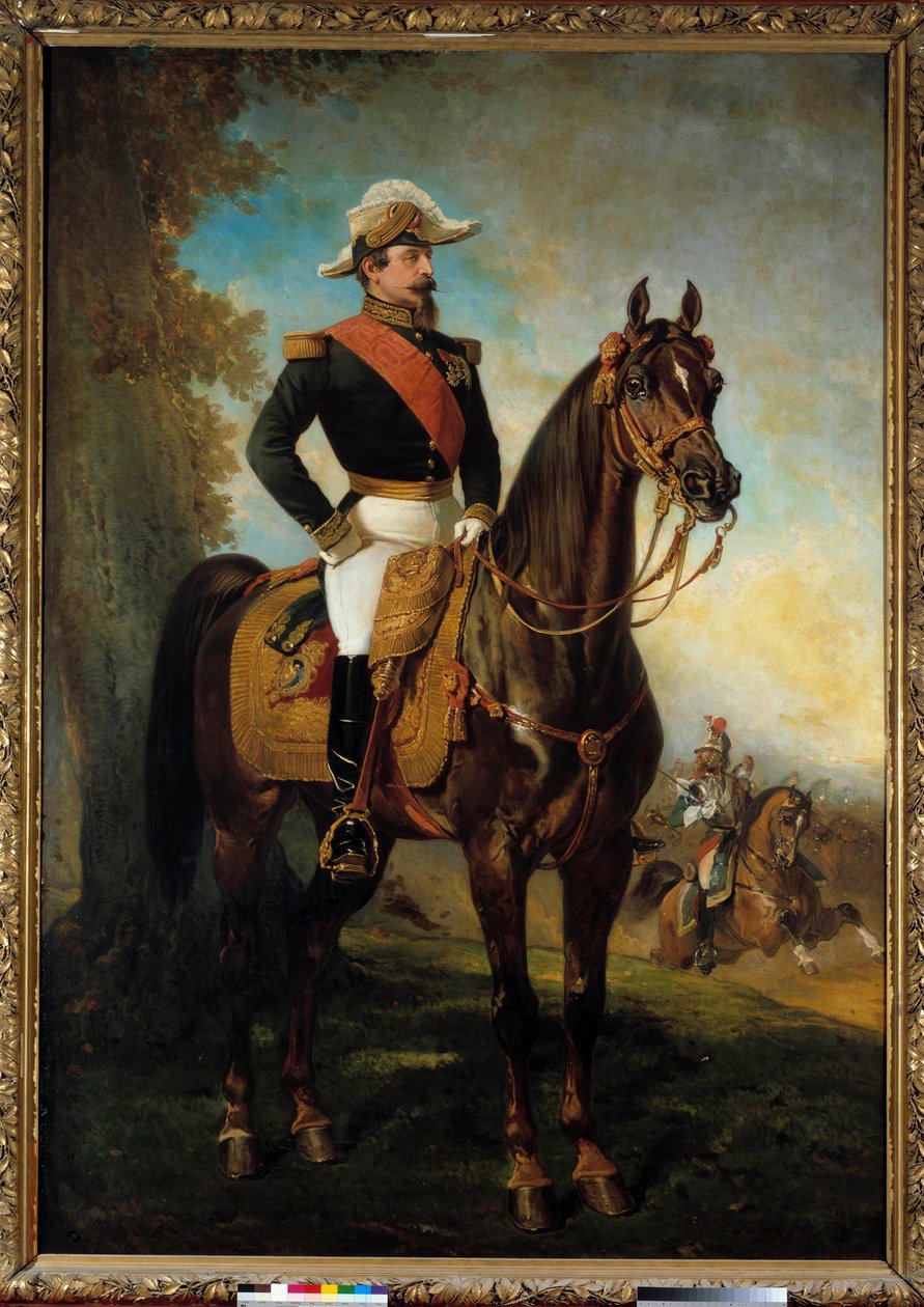 Rytterportræt af kejser Napoleon III (1808-1873) Maleri af Alfred de Dreux (1810-1860) Paris fra det 19. århundrede, Army Museum af Alfred Dedreux