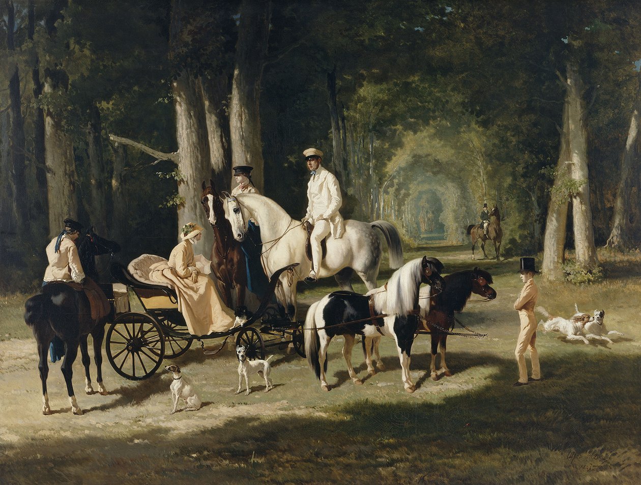 Monsieur og Madame Mosselman og deres døtre af Alfred Dedreux