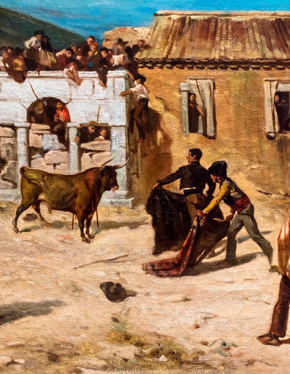 Kampen om novillos, detalje af Alfred Dehodencq