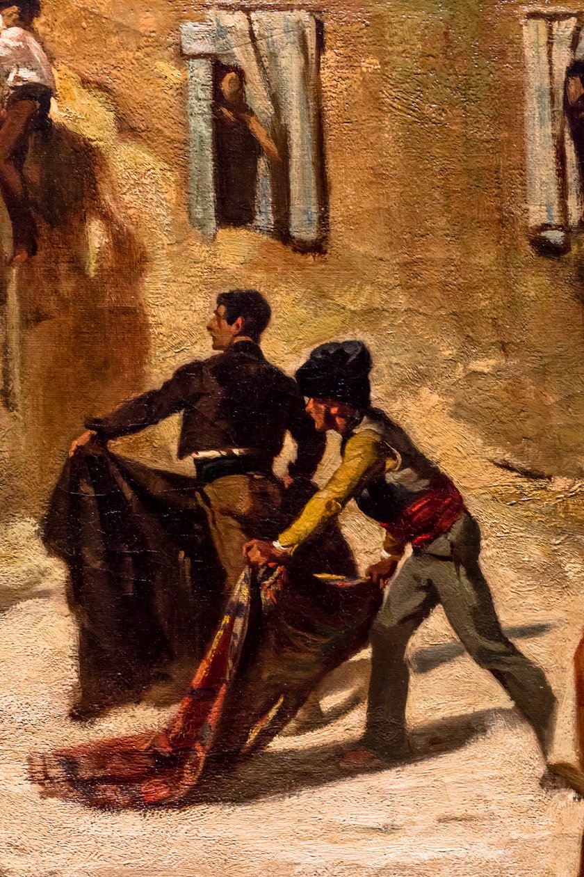 Kampen om novillos, detalje af Alfred Dehodencq