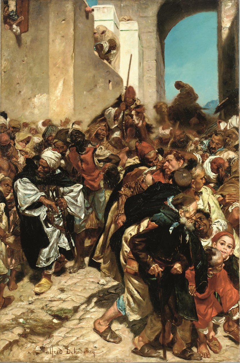 Marokkanske fanger (olie på lærred) af Alfred Dehodencq
