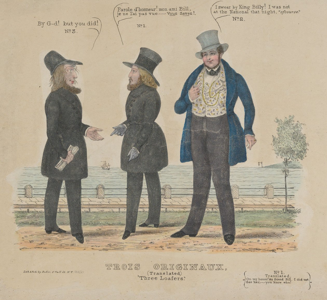 Tre Loafers Tre Originaler, 1836-41. af Alfred E. Baker
