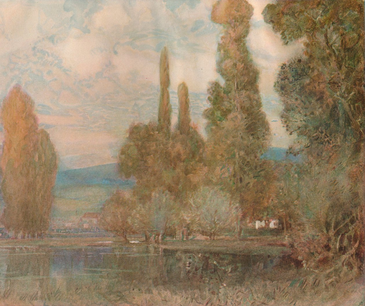 Ved kanten af søen, c1800-tallet, 1911 af Alfred East