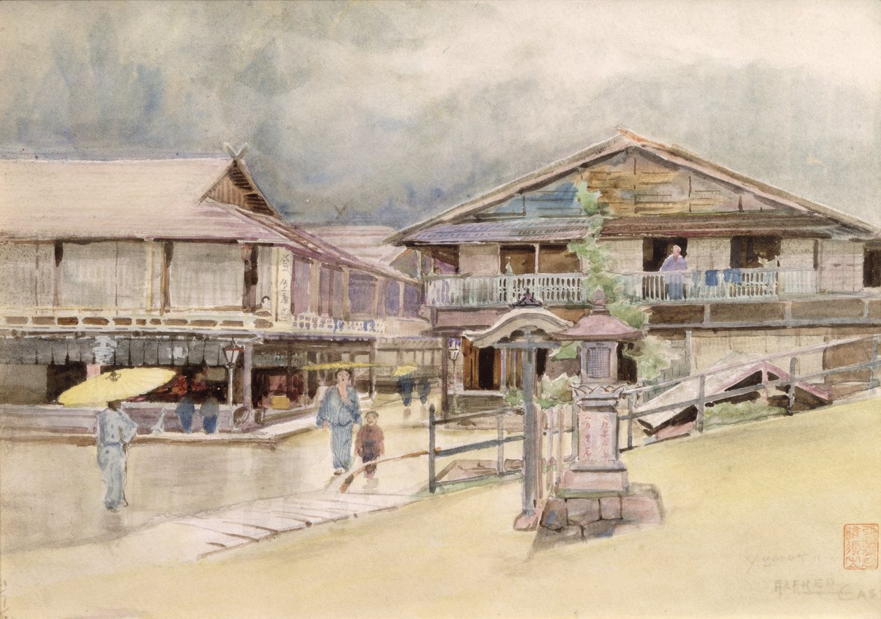 Regnvejrsdag i Yumoto, 1889 af Alfred East