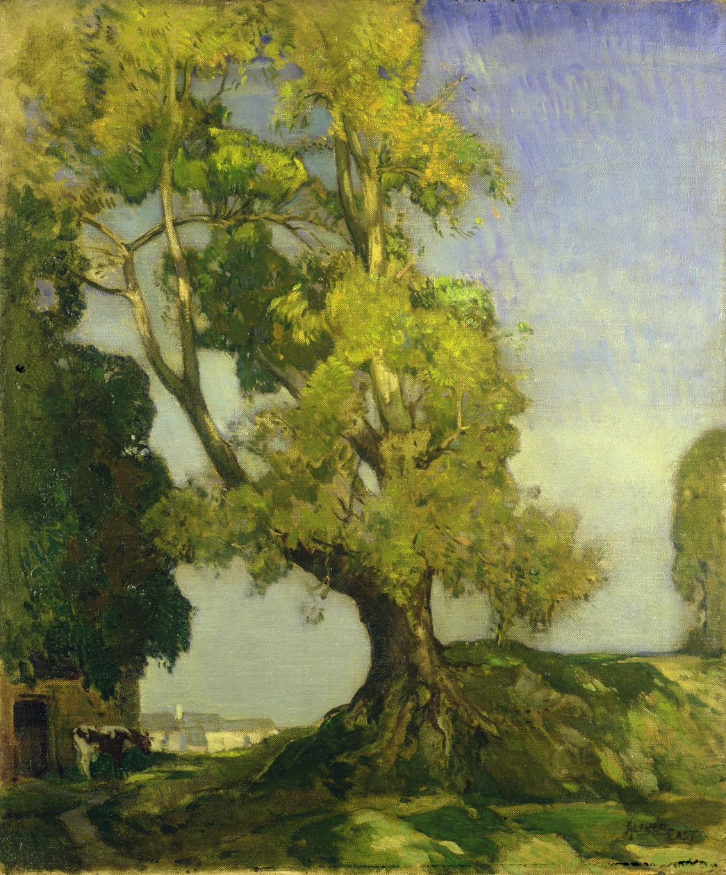 Sommerlandskab (olie på lærred) af Alfred East