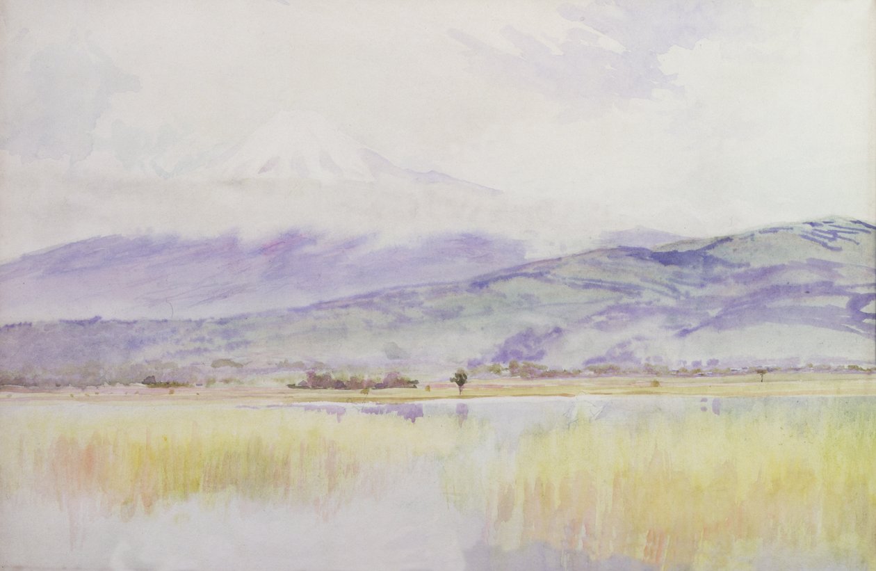The Fuji-San, ca. 1889 (akvarel på papir) af Alfred East