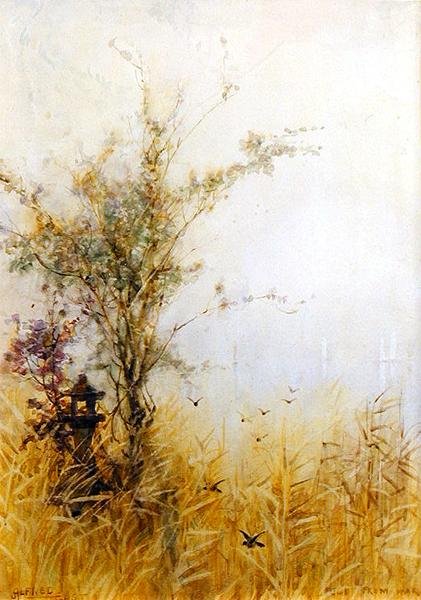 The Fuji-san, Early Morning, ca. 1889 (akvarel på papir) af Alfred East