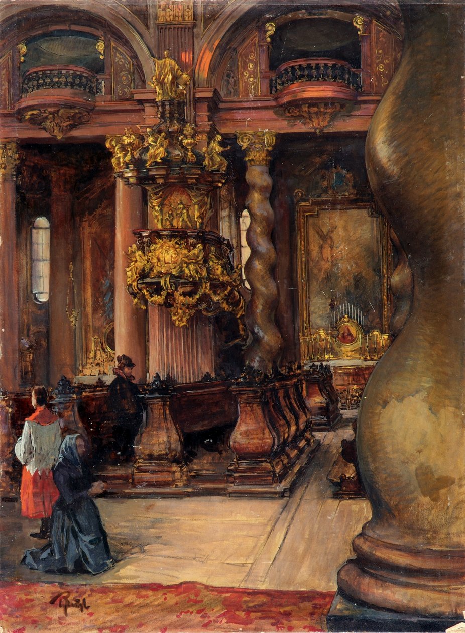 Det indre af universitetskirken i Wien af Alfred Edler von Pflügl