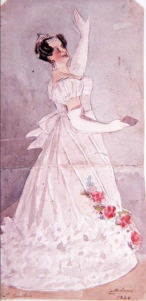 Angelica Catalani (1780-1845) i Il Fanatico, 1824 (wc) af Alfred Edward Chalon