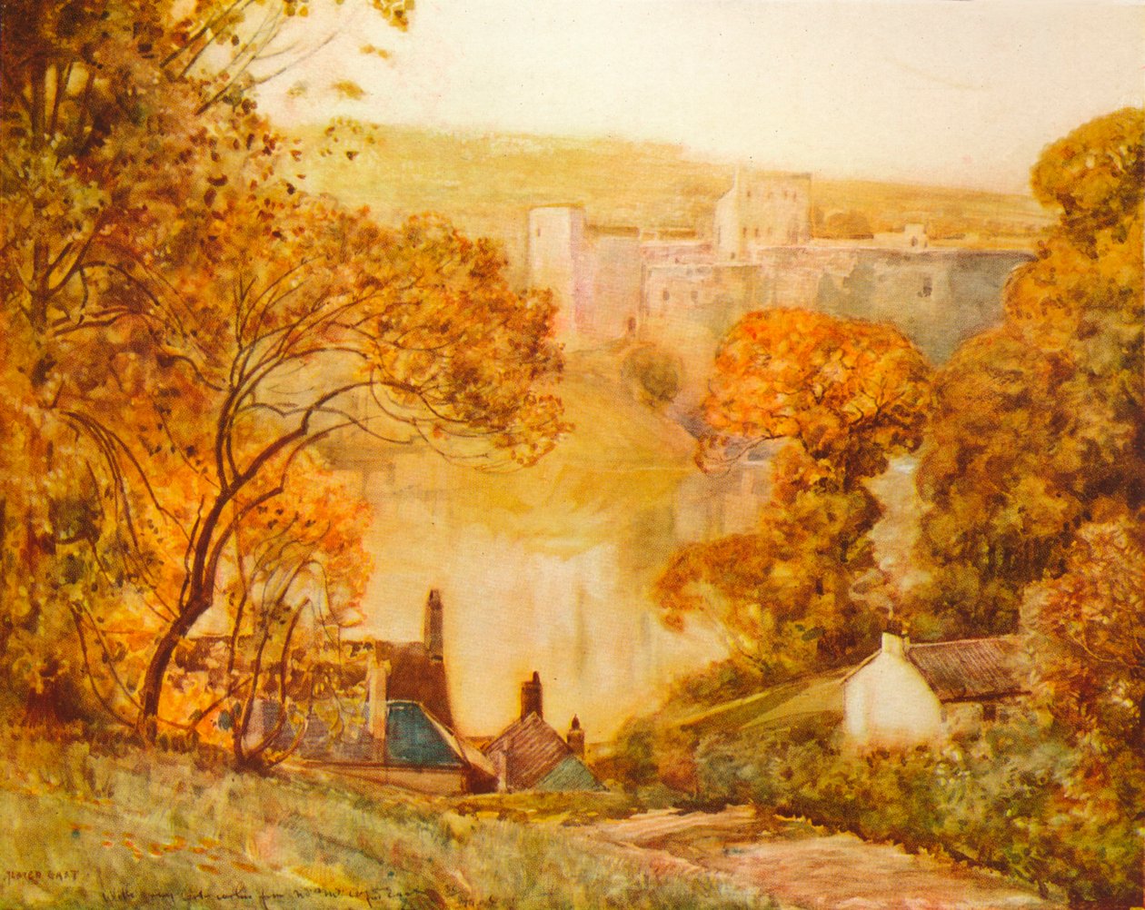 Chepstow Castle, On The Wye, c1910 af Alfred East