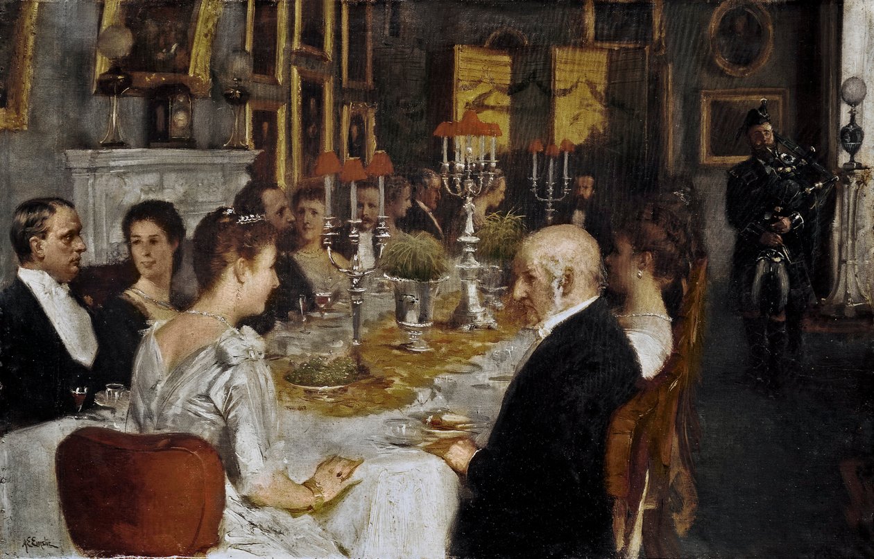 Middag i Haddo House af Alfred Edward Emslie
