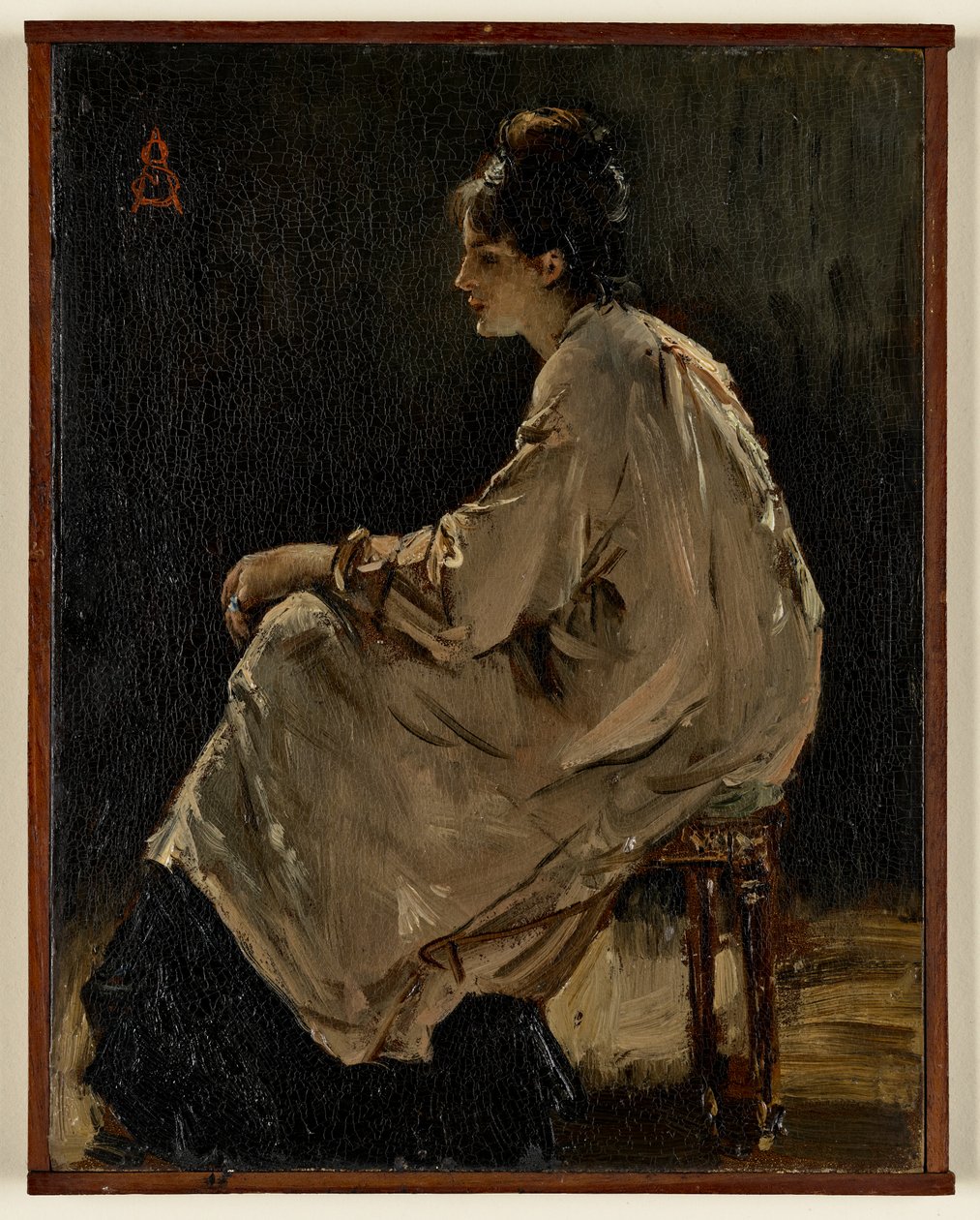 Siddende pige af Alfred Emile Leopold Joseph Victor Stevens
